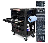 Servante d'atelier WIDMANN WM-ST-6BKAC - 263 Outils haute qualité inclus, 6 tiroirs pleins, Dévidoir pour Papier, Cabinet TOOLS