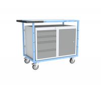 Servante établi équipée 1 bloc 4 tiroirs + 1 bloc porte 250 kg - 880707106