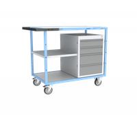 Servante établi équipée demi plateau tôle + 1 bloc 4 tiroirs 250 kg - 880707105