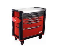 Servante extra large XL 6 tiroirs SAM OUTILLAGE rouge plateau inox - 416-AXL Rouge G