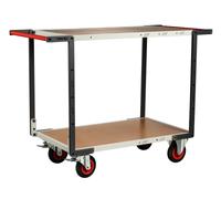 Servante FLAT-PACK™ 2 plateaux médium double poignées 850 x 500 mm roues CC 400 kg - 884721236