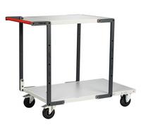 Servante flat-pack 2 plateaux mélaminé 1 plateau 1000 x 600 mm et 1 plateau 700 x 600 mm roues CC 250 kg