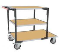Servante FLAT-PACK™ 3 plateaux médium 1 plateau 1200 x 800 mm et 2 plateaux 900 x 800 mm roues TPE 400 kg - 884732243