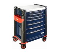 Servante grand volume 7 tiroirs SAM OUTILLAGE bleue plateau inox - 417HB