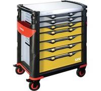 Servante grand volume 7 tiroirs SAM OUTILLAGE jaune et grise plateau inox - 417HREN Jaune G