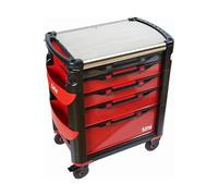 Servante grand volume SAM OUTILLAGE 5 tiroirs Rouge à plateau inox - 415H Rouge G