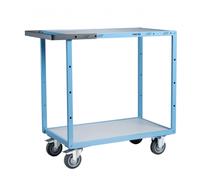 Servante mécano-soudée 2 plateaux mélaminé 850 x 500 mm roues TPE 250 kg - 880701121
