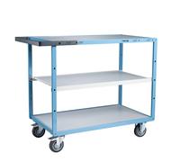 Servante mécano-soudée 3 plateaux mélaminé 1000 x 600 mm roues TPE 250 kg - 880702122