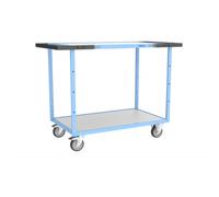 Servante mécano-soudée double poignées plateaux mélaminé 850 x 500 mm 250 kg - Nombre de plateaux et roues au choix