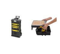 Stanley Servante modulable 1-79-206 – Atelier 3-en-1 à roulettes, 4 tiroirs, poignée télescopique