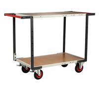 Servante montée 2 plateaux médium double poignées 850x500 mm roues CC 400 kg - FIMM - 886721236