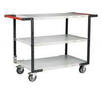 Servante montée 3 plateaux mélaminé double poignées 850x500 mm roues TPE 250 kg - FIMM - 886721127