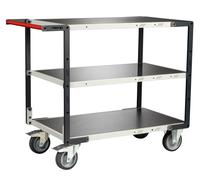 Servante montée 3 plateaux tôle 1000x600 mm roues TPE 400 kg - FIMM - 886722444