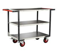 Servante montée 3 plateaux tôle galva double poignées 1000x600 mm roues CC 400 kg - FIMM - 886722337