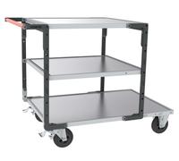 Servante montée 3 plateaux tôle galva + roues CC 400 kg - FIMM - 886732333