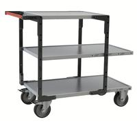 Servante montée 3 plateaux tôle galva + roues TPE 400 kg - FIMM - 886722445