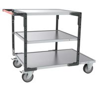 Servante montée 3 plateaux tôle galva + roues TPE 400 kg - FIMM - 886732445