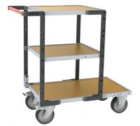 Servante montée FLAT-PACK™ 3 plateaux médium 1 plateau 850 x 500 mm et 2 plateaux 550 x 500 mm roues TPE 400 kg - 886721243