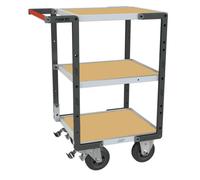 Servante montée FLAT-PACK™ 3 plateaux médium 550 x 500 mm roues CC 400 kg - 886720232