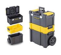 Servante Porte Outils - STANLEY - Stst1 80151 - Boîte Détachable 45 cm - Poignée Télescopique - Roues 18 cm