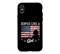 Served Like A Girl Female Veterans Day Gift Coque pour iPhone X/XS