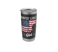 Served Like A Girl Female Veterans Day Gift Gobelet isotherme en acier inoxydable double paroi