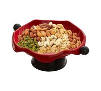 Serveur à Dessert - Présentoir à pâtisserie, récipient pour Buffet, système de passoire intégré, Accessoire d'arrangement de Table, Fourniture d'organisation Domicile, Large Assiette Grise Lavable