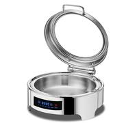 Serveur de buffet avec verre visuel et poignée en acier inoxydable, température réglable pour utilisation sur table