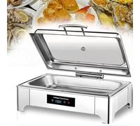 Serveur de buffet électrique 9 L avec couvercles, contrôle de la température pour la restauration et les fêtes, plateaux de buffet avec couvercle visible