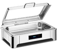 Serveur de buffet électrique avec plateaux et couvercles isothermes - Garde les aliments au chaud pour les fêtes, les rassemblements et les événements - Parfait pour le divertissement et la