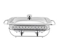 Serveur de buffet électrique réchaud chauffe-plats ensemble de buffet plateau chauffant avec couvercles en acier inoxydable avec plats serveurs de buffet pratique et pratique (couleur: or, taille