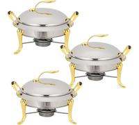 Serveur de buffet en acier inoxydable avec poêles et couvercle pour restauration et réchauffement des aliments