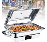 Serveur De Buffet Plateau Chauffant Plaques Chauffantes pour Garder Les Aliments Au Chaud 9l 13l Réchauds électriques avec écran Tactile 600w Chauffage Rapide 30°c-90°c Réglage, 13l, Full-Size