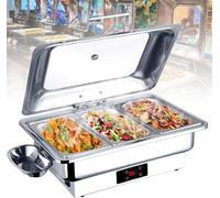 Serveur De Buffet Plateau Chauffant Plaques Chauffantes pour Garder Les Aliments Au Chaud 9l 13l Réchauds électriques avec écran Tactile 600w Chauffage Rapide 30°c-90°c Réglage, 9l, 1/3-size