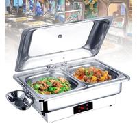 Serveur De Buffet Plateau Chauffant Plaques Chauffantes pour Garder Les Aliments Au Chaud 9l 13l Réchauds électriques avec écran Tactile 600w Chauffage Rapide 30°c-90°c Réglage, 9l, 1/2-size