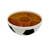 Serveur de collations, Soccer Bowl, 4 sections, 15 cm / 5, 9 pouces | Plateau à collation divisé avec 4 compartiments pour chips et trempettes, tables basses, soirées de
