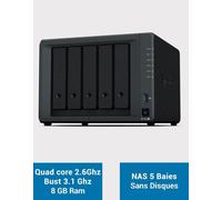 Serveur NAS extensible 5 baies - SYNOLOGY - DS1522+ - AMD Ryzen R1600 - 8 Go DDR4 - RAID 1