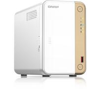 QNAP TS-262 NAS Tower Intel® Celeron® N4505 4 Go 0 To QNAP QTS Or, Blanc