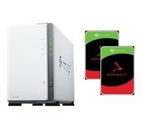 Serveur NAS Synology DS223J total 24To avec 2x disque dur ST 12To IRONWOLF Blanc G