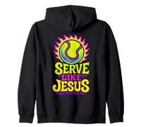 Servez comme Jésus Un passionné de Tennis chrétien drôle Sweat à Capuche
