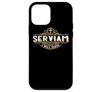 Serviam servira Saint Michel Phrase Latine catholique Coque pour iPhone 12 Mini