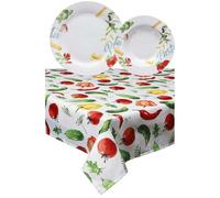 Service 12 Assiettes Porcelaine Blanc New Pasta Tognana Avec Nappe 13 Pièces