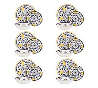 Service 18 assiettes en porcelaine citrons Amaltea