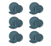 Service 18 assiettes en terre cuite bleu style