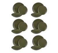 Service 18 assiettes en terre cuite vert Style