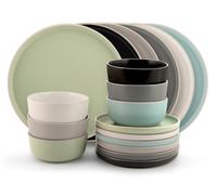 H&H Vaisselle 18 Pièces Bergen en grès Couleurs assorties