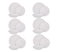 Service 18 pièces table porcelaine bord or Doreline