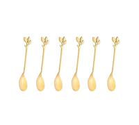 Service 6PCS Stainless Steel Gold Spoons Tree Leaf Spoon Creative Personality Tea Coffee Home Restaurant Dessert Cutlery Set Services A Thé Portables