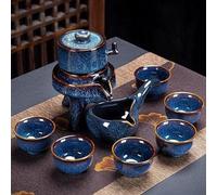 Service 8 Pcs Chinese Traditional Tea Set Bone China Teapot And Cup Travel High-grade Automatic Kung Fu Services A Thé Portables(D)