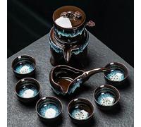 Service 8 Pcs Chinese Traditional Tea Set Bone China Teapot And Cup Travel High-grade Automatic Kung Fu Services A Thé Portables(B)